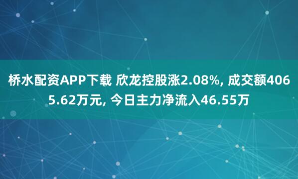 桥水配资APP下载 欣龙控股涨2.08%, 成交额4065.62万元, 今日主力净流入46.55万